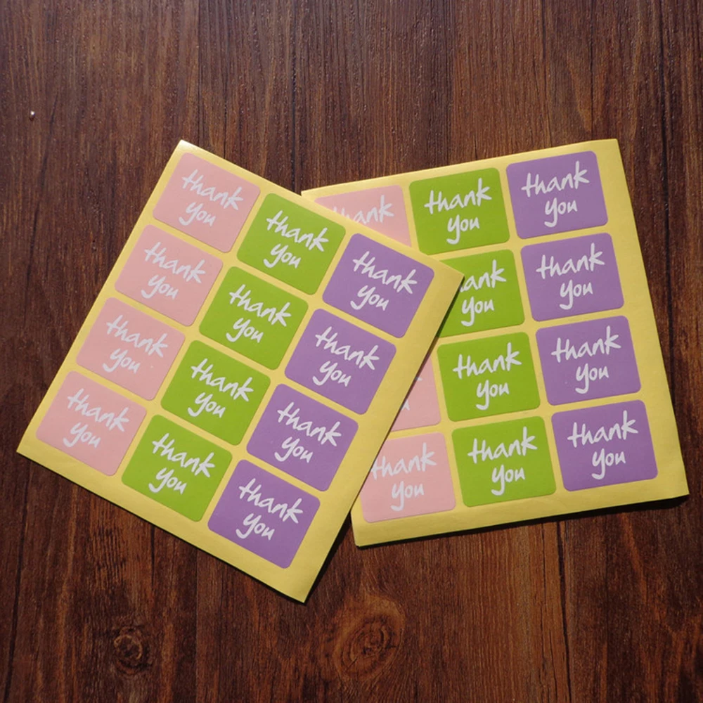 

120Pcs/lot New Thank You 3 Colors Handmade Cake Packaging Sealing Label Kraft Sticker Baking DIY Gift Stickers