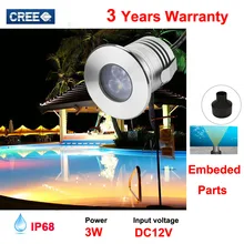 12 В IP68 Водонепроницаемый светодиодный светильник из нержавеющей стали для подводного плавания, лампа 3 Вт для спа-сауны, озера, двора, пруда, фонтана, светильник, лампа