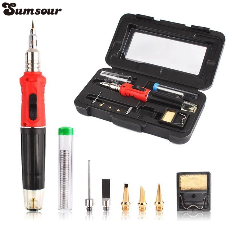 Brand New 10 In 1 Professional Butane Gas Soldering Iron Welding Tool Kit High Quality Mini Gas