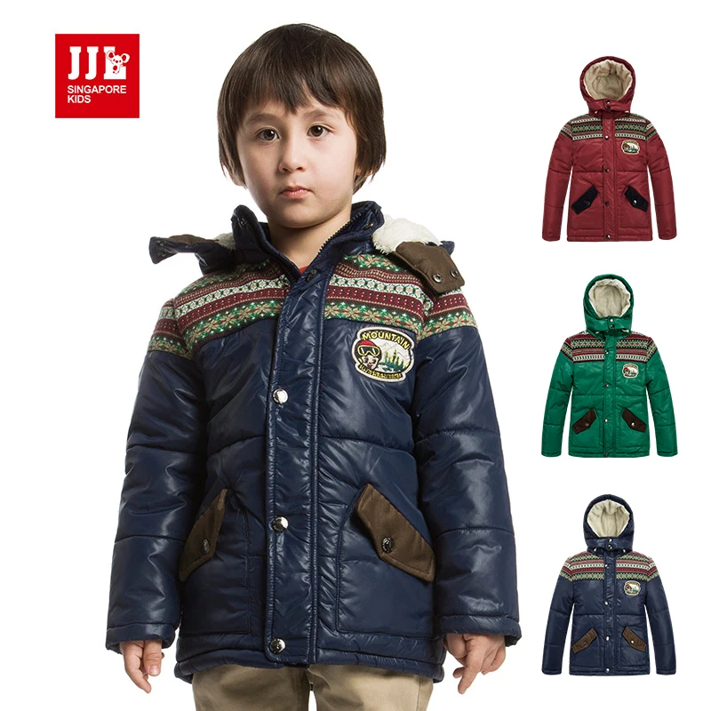 Image boys winter coats casual hoodies kids clothes nap inside keep warm outcoat 4 11y