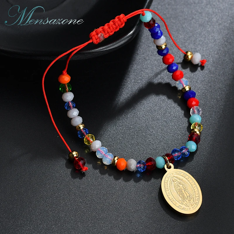 MENSAZONE New Christian Bracelets Virgin Mary Beaded Bracelet for Women