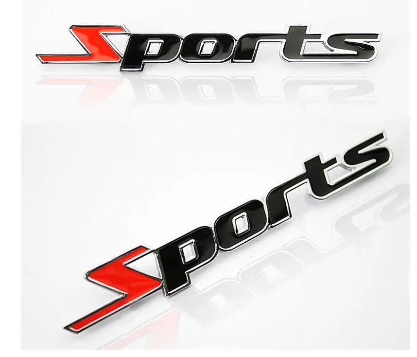 Sport Version Of The Metal Car Labeling Sports Word letter 3D Chrome