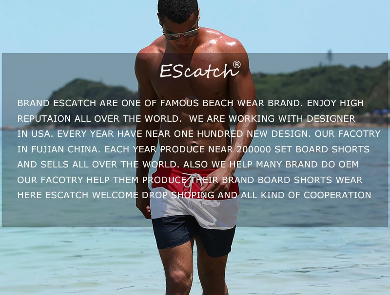 Escatch быстросохнущие пляжные шорты Bermuda MasculinaDe Marca Homme мужские шорты для плавания Шорты Для Бега одежда для плавания для мужчин