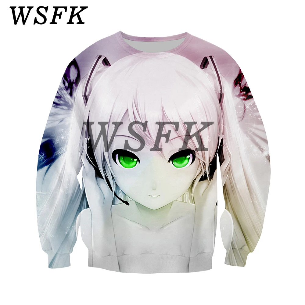 

WSFK Men and Women Long Fashion Casual Sweatshirt Anime Hatsune Future 3D Print Long Sleeve Guard clothes