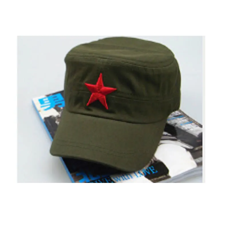 

People's Liberation Army Outdoor Five-Pointed Star Flat-topped Red Army Cap Tourist Scenic Cap Danced Flat-topped Cap