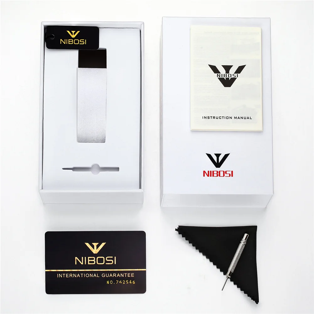 

NIBOSI Box High Quality White Original NIBOSI Watch Boxes Dropshipping Gift Box
