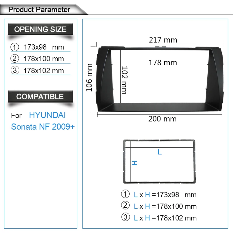 Для HYUNDAI Sonata NF 2009+ Радио CD DVD аудио панель приборная панель комплект для переоборудования Лицевая панель объемная рамка двойной Din