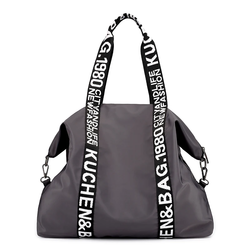 Новинка, женская сумка, черная, дорожная сумка, розовая, с блестками, сумка на плечо, женская сумка, женская, для выходных, портативная, спортивная сумка, водонепроницаемая, моющаяся - Цвет: Серый