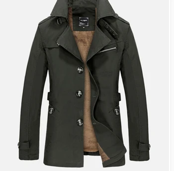 

2018 fall Washed Jackets Men Business Casual Cotton Turn-Down Collar Man Windbreaker Solid Casual Male trench Coat streetwear