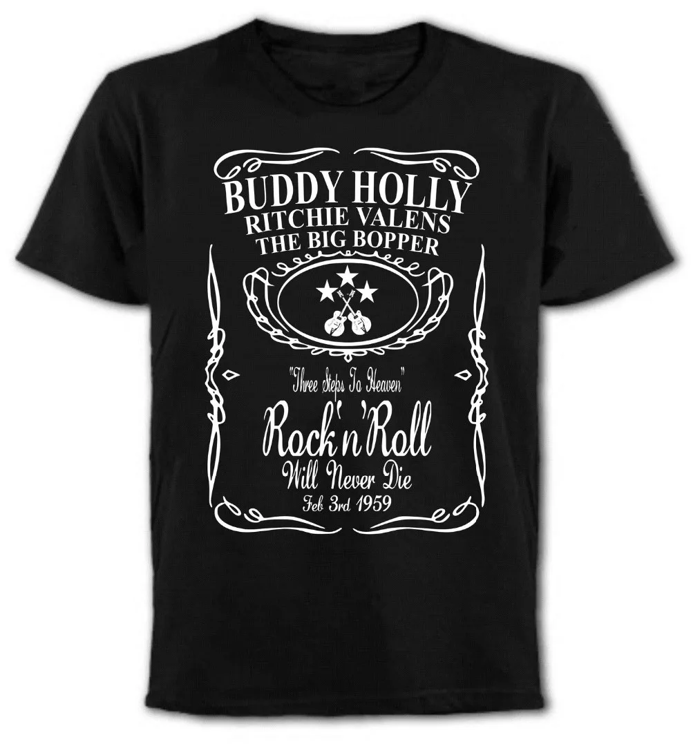 

" BUDDY HOLLY / RICHIE VALENS/GRAND BOPPER " T-shirt, Rock'n'Roll Logos