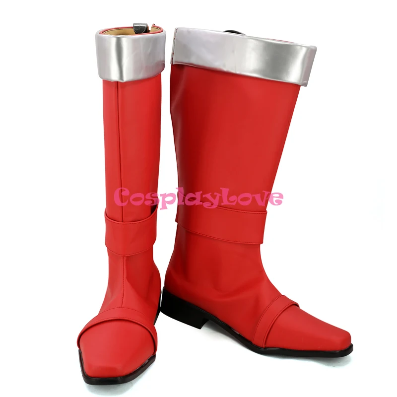 CosplayLove Super Sentai Cosplay Red UCHU SENTAI KYURANGER Stinger Cosplay Shoes Long Boots Custom Made  (1)