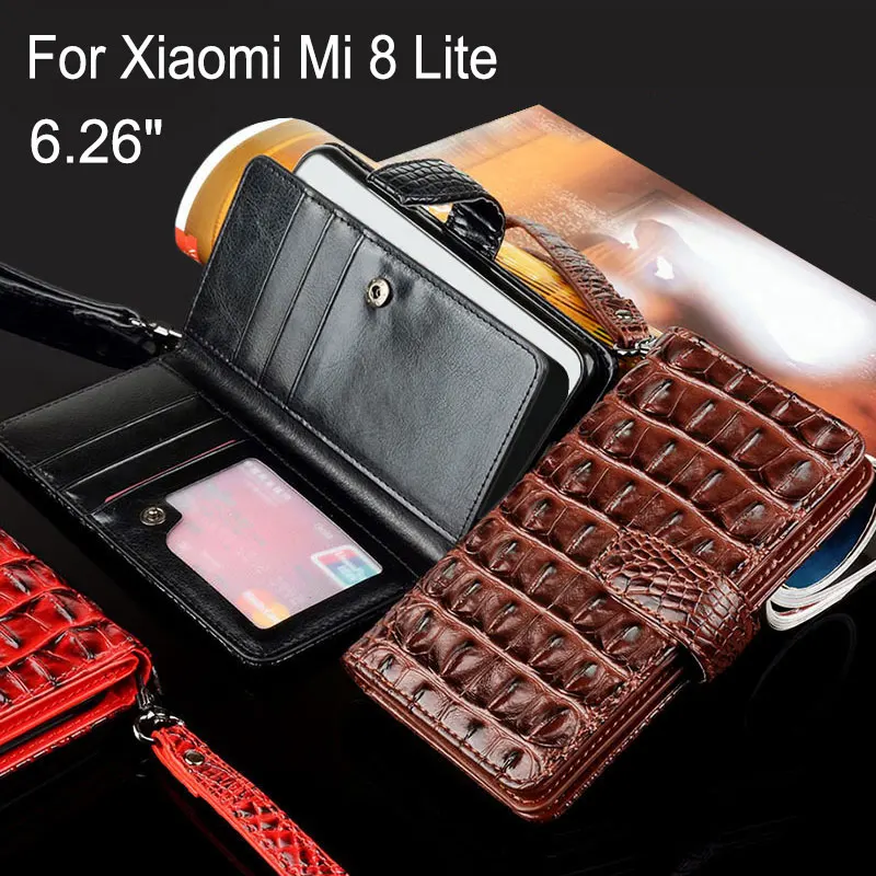 

for xiaomi mi 8 lite case 6.26" Luxury Crocodile Snake Leather Flip cover Wallet phone Case for xiaomi mi 8 lite mi8 lite funda