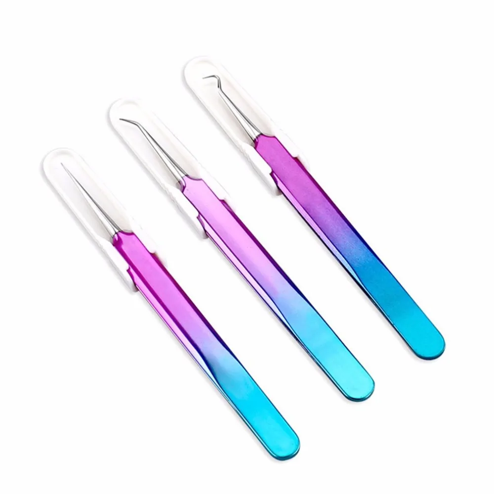 Нержавеющая сталь Пинцет зажимной пинцет ресниц угорь Comedone Extractor Remover Nail Art Rhinestone Сбор Инструменты
