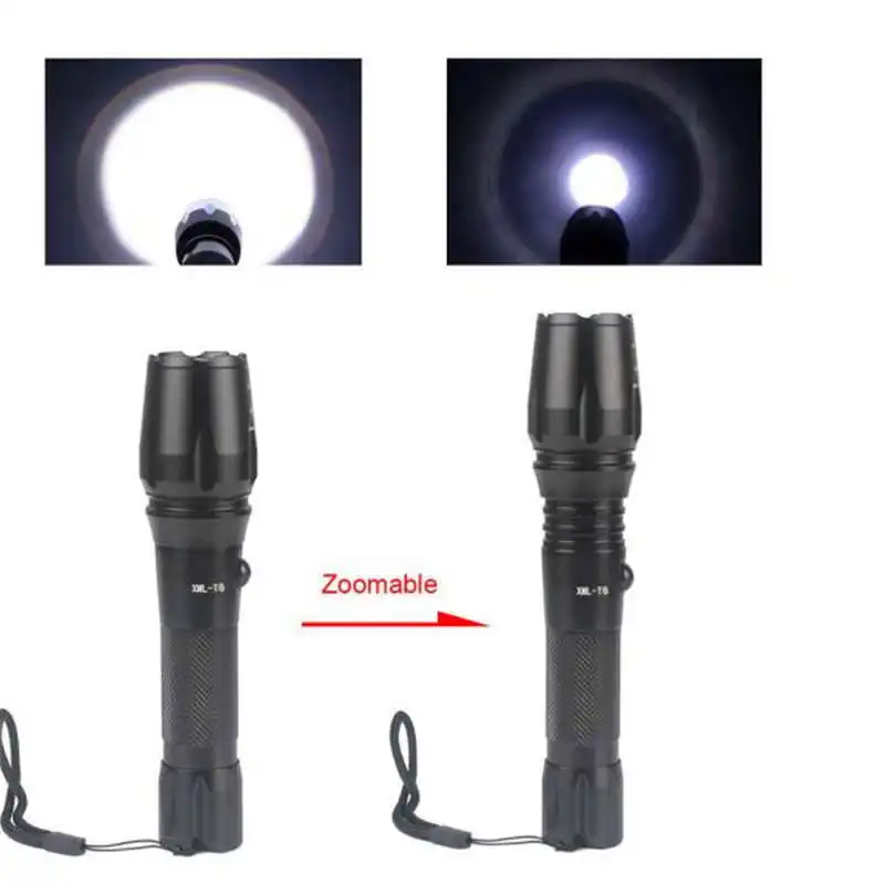 PROBE SHINY G700 X800 Zoomable XML T6 LED Tactical Flashlight lanterna led recarregavel+18650AAA Battery+Charger+Case #3S27 (5)
