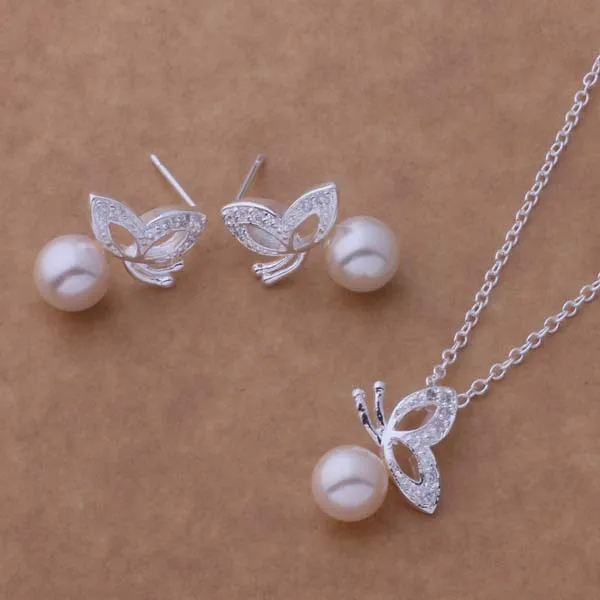 

wholesale High quality silver Fashion jewelry Necklace earrings WT-050