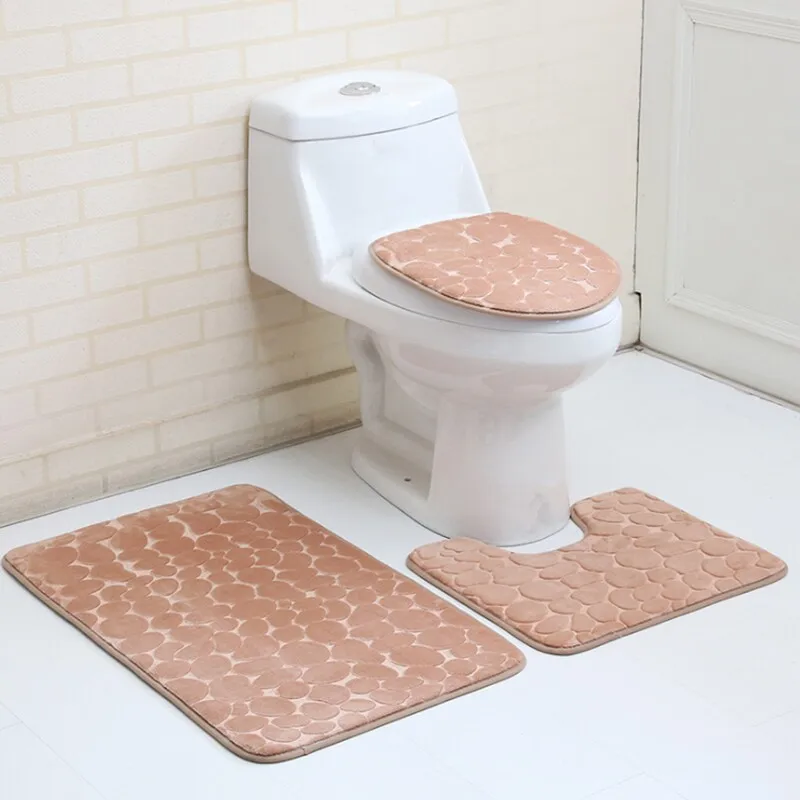 3 шт./компл. фланелевый коврик для ванной с узором в виде фианита|carpet bathroom set|carpet