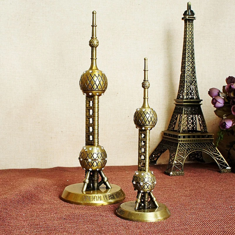 

Modern World Famous Statue Figurines Miniature The Oriental Pearl TV Tower In Shanghai China Home Decoration Furniture 18/25cm