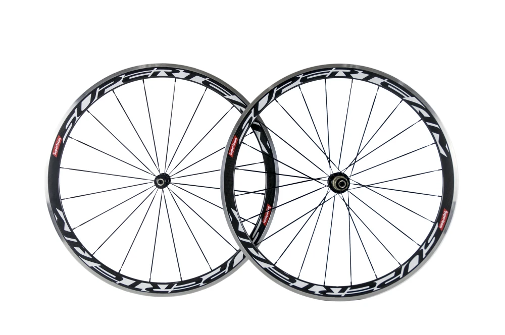 Best SUPERTEAM Toray 700C Clincher Carbon Bicycle Wheelset Alloy Carbon Wheel 38mm Road Wheel with Aluminium Braking Surface 0
