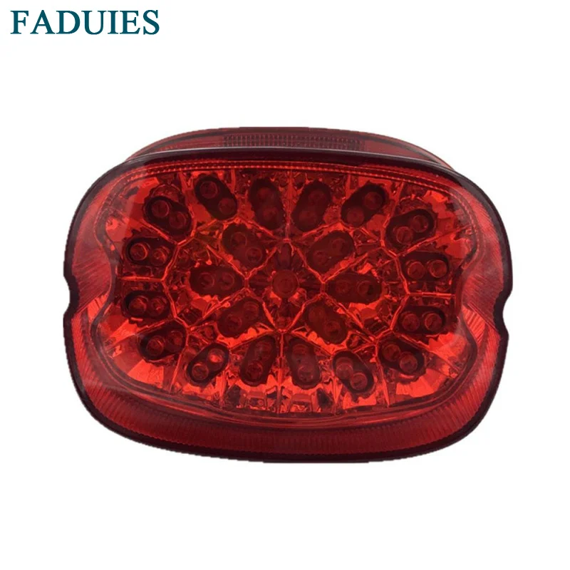 FADUIES Chrome LED Tail Light integrated Turn Signals for Harley Fatboy, Sportster, Dyna, Road King, Glides, Fatboy, XL 883 1200 (4)