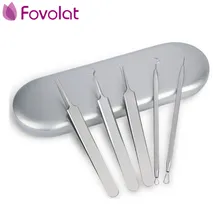 5 шт. иглы для удаления угрей Comedone экстрактор прыщей белой головки Ance клип изогнутые щипчики лицо поры очиститель