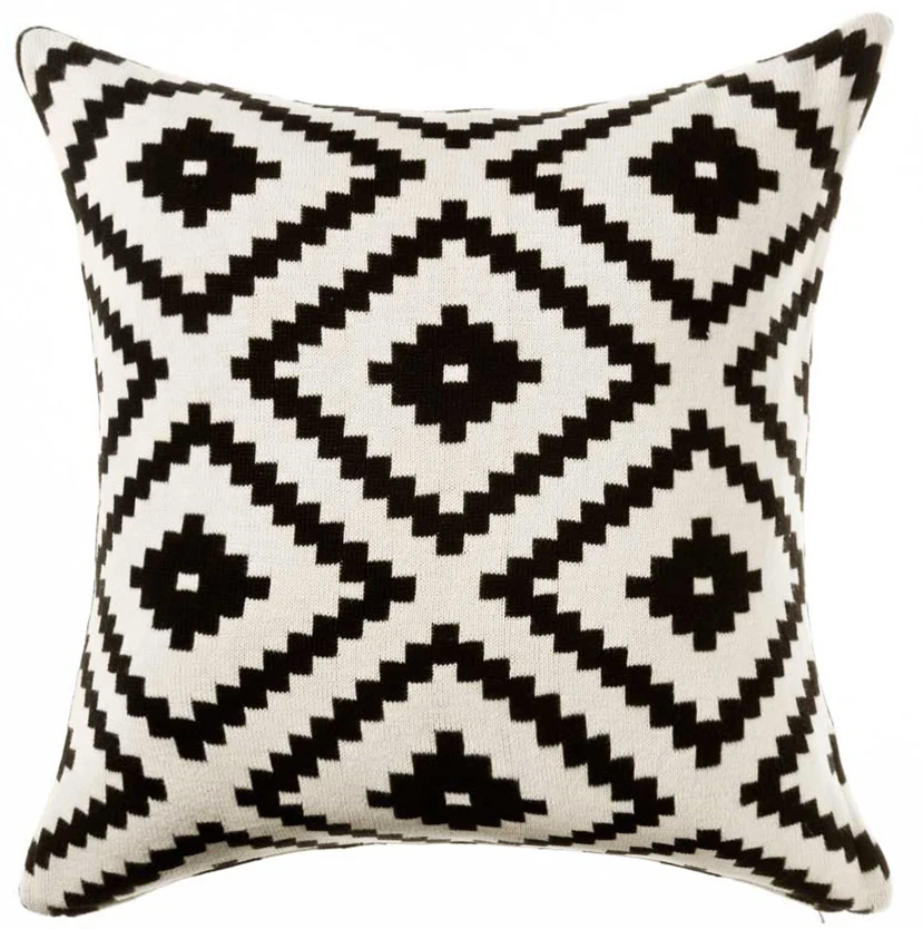 Nordic декоративные подушки бархат геометрический Наволочка на подушку наволочка для домашнего декора черный, белый цвет диванные подушки для дивана размером 45*45 см - Цвет: 7 45x45cm