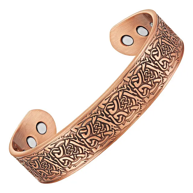 Escalus Vintage Antique Copper Plating Men Magnetic Bangle Escalus Vintage Antique Copper Plating