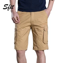 Sfit, мужские рабочие шорты с несколькими карманами, Повседневные Шорты Для пляжного досуга, одноцветные, свободные, большие, в стиле сафари, для тренировок, мужские брюки