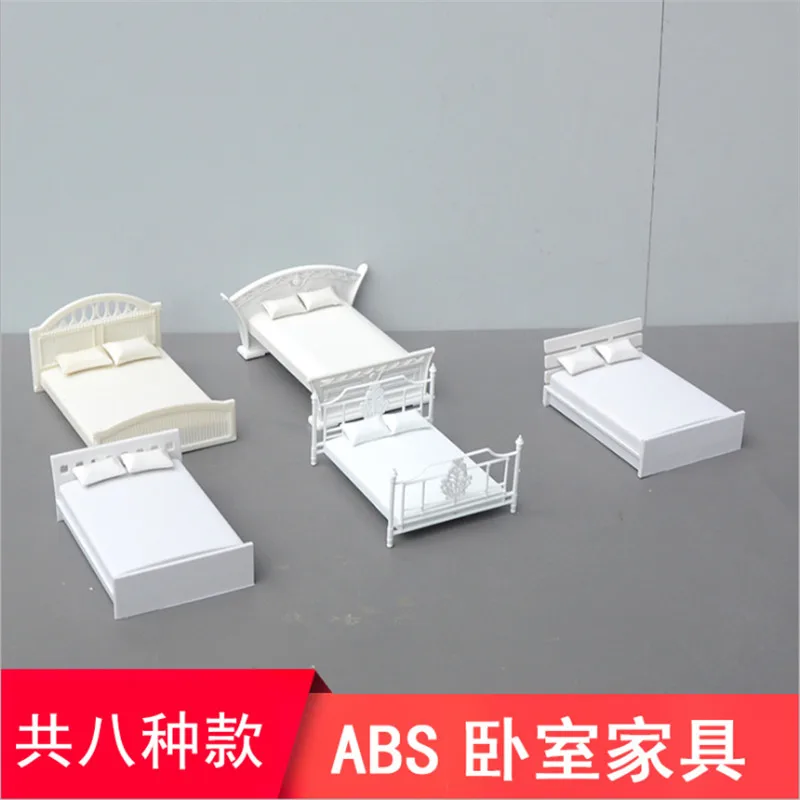 

1 Piece/lot Scale 1:25 Plastic Miniature Model White sofa and bed For Building Trains Railroad Layout Scenery Accessories