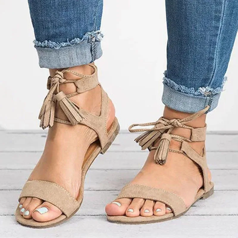 

Womens Sandals Plus Size 35-43 Flats Sandals For 2019 Summer Shoes Woman Peep Toe Casual Shoes Low Heels Sandalias Mujer Black