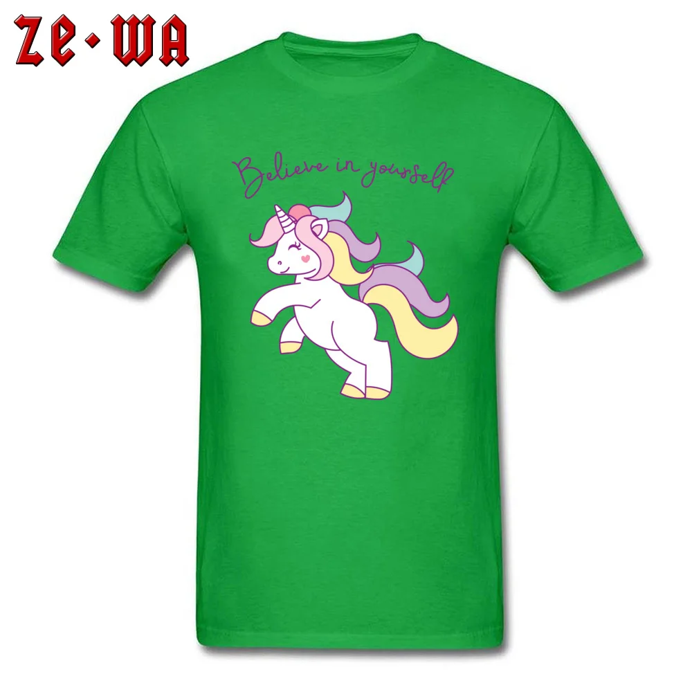  Europe Tops Shirt 2018 Fashion Short Sleeve Male Tshirts TpicOriginaltitle Funny Labor Day Tshirts O-Neck Free Shipping Believe in Yourself green