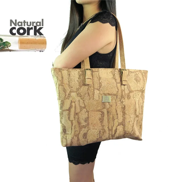 Natural cork handmade women Original Totes brown casual cork handbags