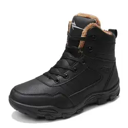 Мужские ботинки зимние с мехом 2018 теплые зимние ботинки мужские зимние ботинки рабочая обувь мужская обувь модные резиновые ботильоны 39-46
