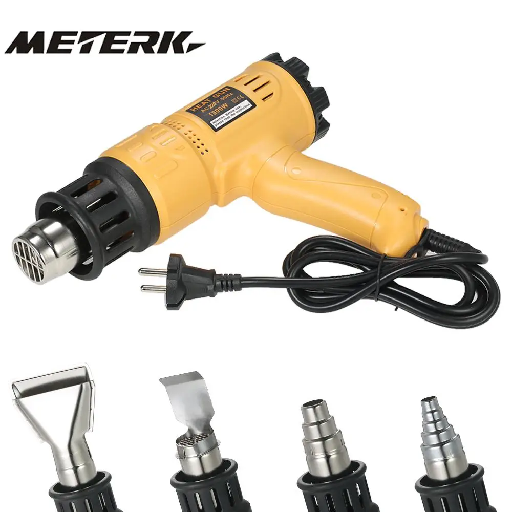 

1800W Electric Hot Air Gun soldering For Building Hair dryer Adjustable Heat Gun Tool with 4 Nozzles Temperature-controlled