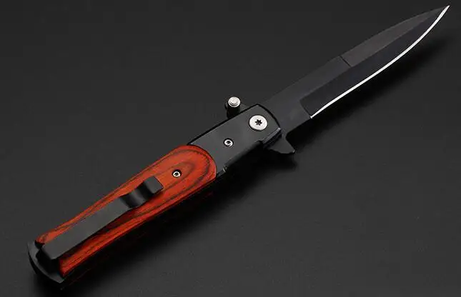 Складной нож, тактический карманный нож, спасательный нож для выживания, ручные ножи с деревянной ручкой, походный охотничий нож, 2 цвета - Цвет: Красный