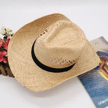 Ковбойская соломенная Мужские Женские шапки летняя ковбойская Кепка ручной плетеная солома шляпа дышащая пляжная Джаз Кепка Панама Chapeau Homme Gorro