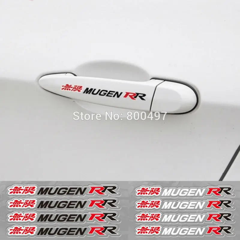 4 x автомобильный стиль креативное украшение на дверь автомобиля ручка виниловые наклейки на кузов автомобиля светоотражающие наклейки Для Mugen