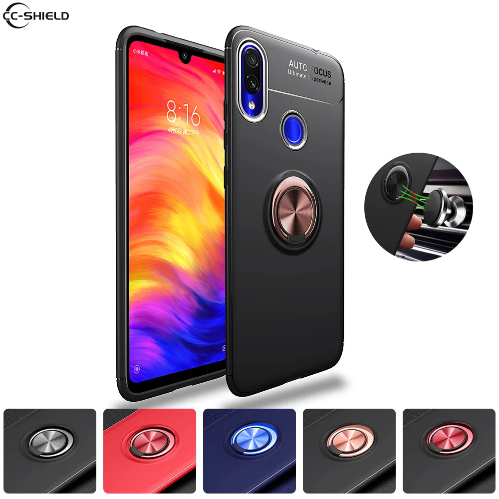 Мягкий силиконовый чехол для Xiaomi Redmi Note 7 Note7 RedmiNote Чехол телефона с кольцом 6 Note6 Pro