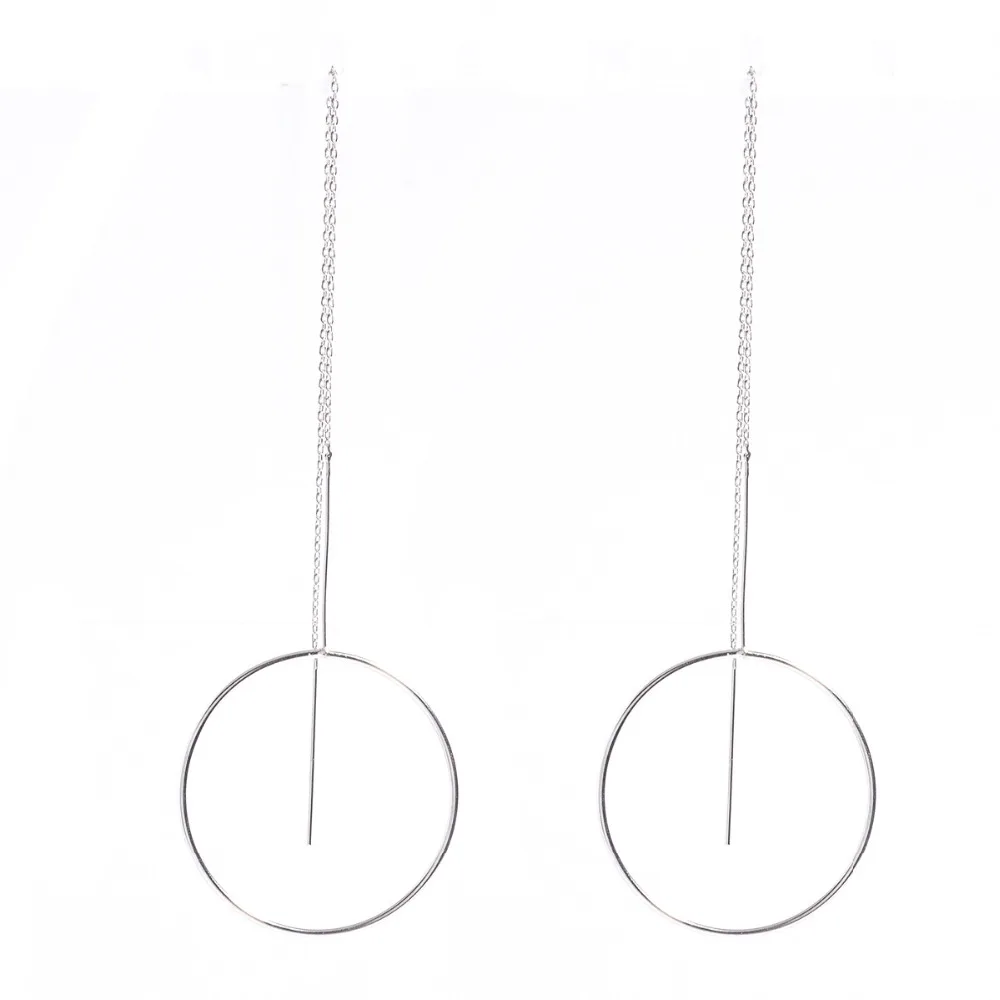 Женские большие золотистые серьги кольца brincos de argola aros largos bijoux Длинные круглые