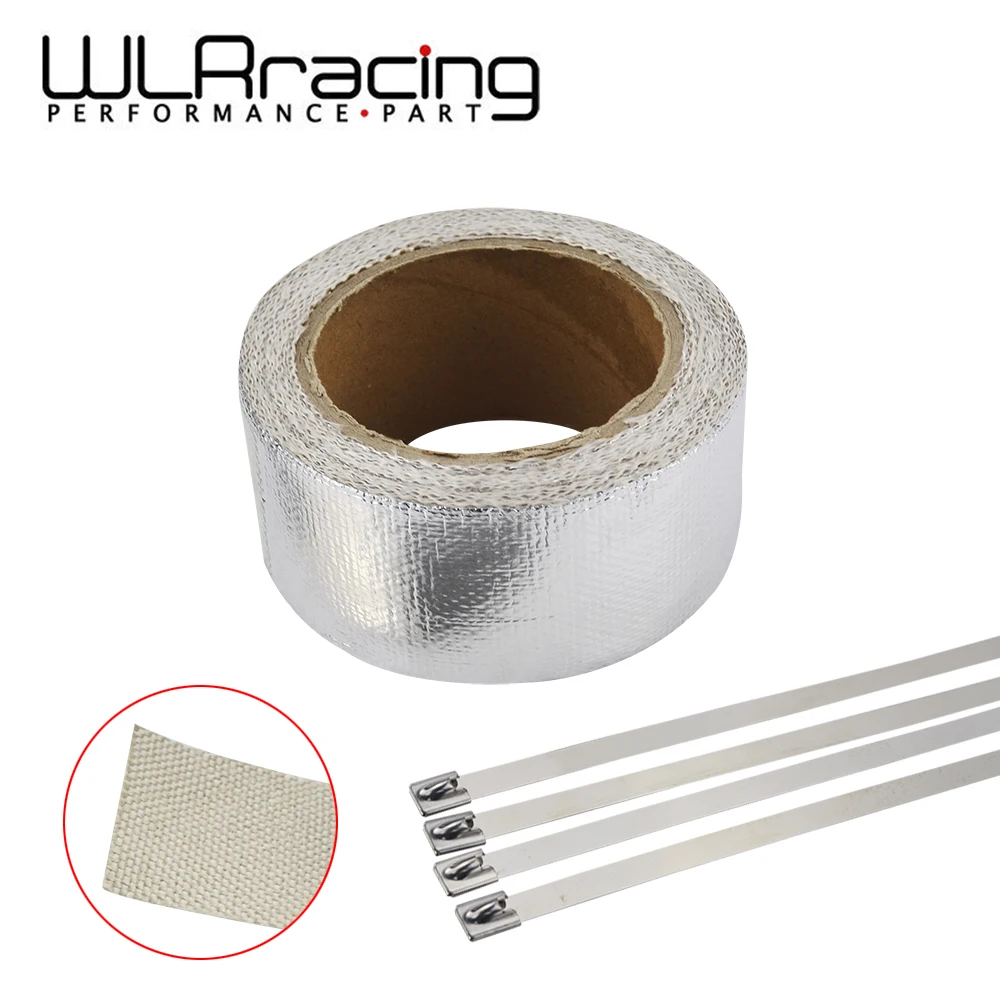 

WLR RACING - Car Aluminum Reinforced Tape Heat Shield Resistant Wrap For All Intake pipe / Suction Kit WITH 4PCS TIES WLR1611