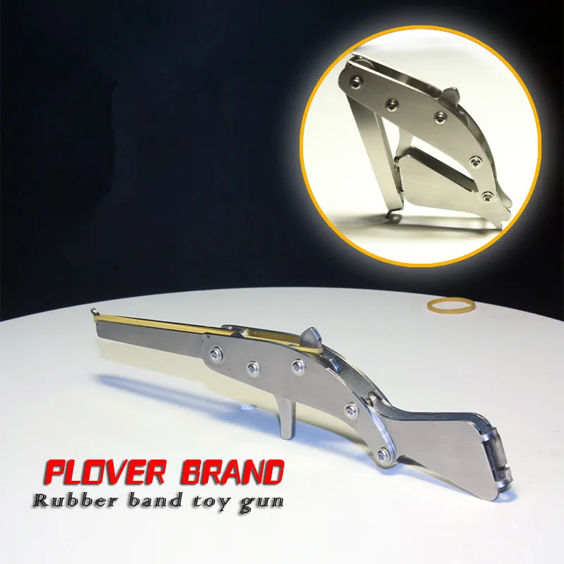 

Eight Consecutive Issuances Outdoor Sports Stainless Steel Folding Rubber Band Gun Transformed Children's Toy Craft Decoration