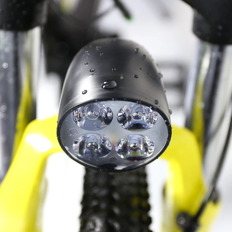 Водонепроницаемый 4 светодиодный велосипедный передний светильник 36 в 48 в велосипедный сигнальный светильник с рогом для электрического велосипеда 4 Вт головной светильник