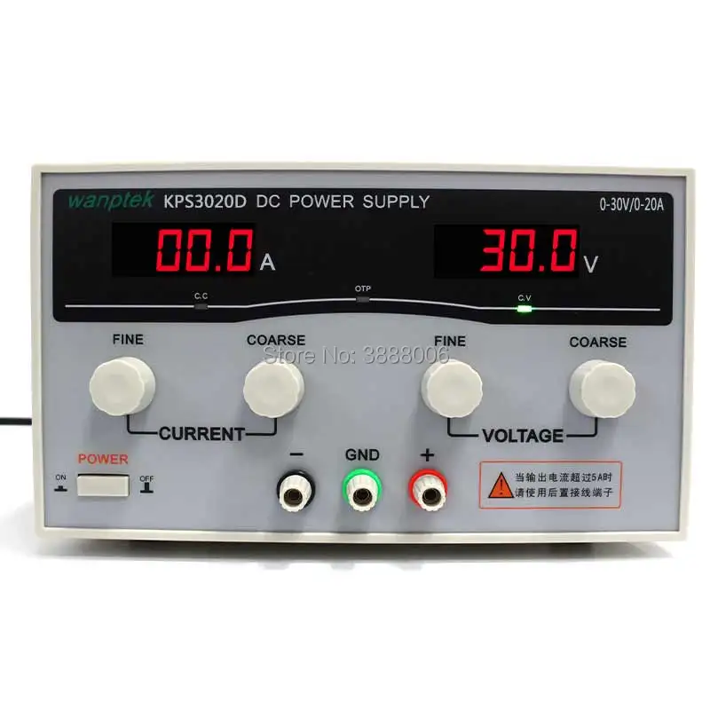 

Wanptek KPS3020D high precision Adjustable Digital DC Power Supply 30V/20A for Scientific Research Laboratory Switch