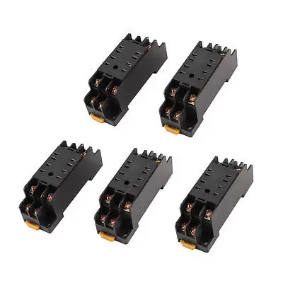 

5 Pcs PTF-08A 35mm DIN Rail Relay Socket Base 8-Pin for HH52P MY2NJ