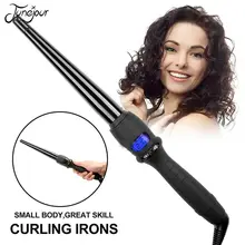 JUNEJOUR портативный керамический инструмент для укладки волос бигуди Профессиональный быстрый нагрев многоразмерный Электрический Керлинг палочка ЖК-дисплей