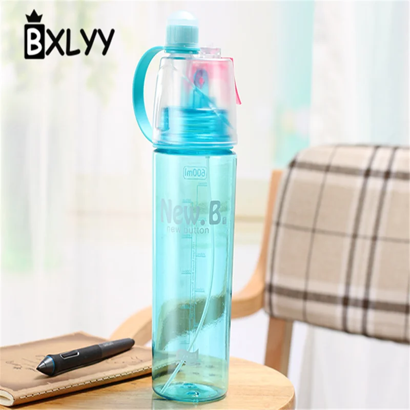 BXLYY 1 шт. пластиковая спрей Спортивная Бутылка 600 мл Открытый Портативный шейкер бутылки воды чайник Кухня год Baby Shower.7z