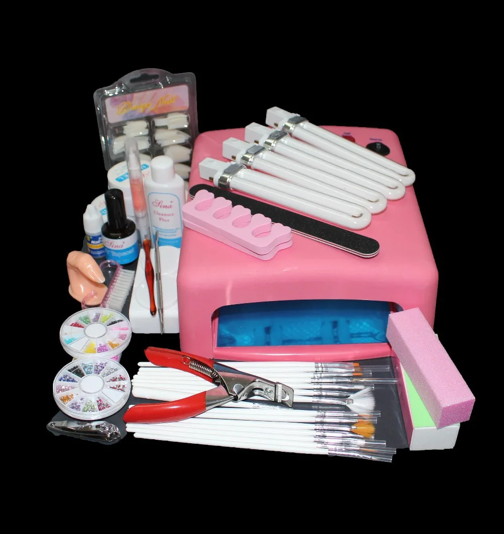 Pro 36 Вт УФ гель отверждения лампы 15 кисти файлы ручка ногтей Советы Набор инструментов, УФ-гель для дизайна ногтей комплект на BTT-81 искусства