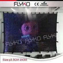 Низкая цена led видео освещенный экран P35mm 2 м x 3 м led гибкий мягкий занавес