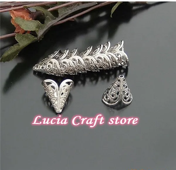 Lucia crafts 16*11 мм серебро/золото 24 шт. винтажный металлический цветок Торус G0508 - Цвет: Silver