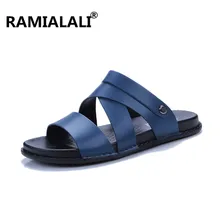 Летние мужские кожаные сандалии; модная повседневная обувь на плоской подошве; пляжные сандалии ручной работы; мужские сандалии; удобные мокасины