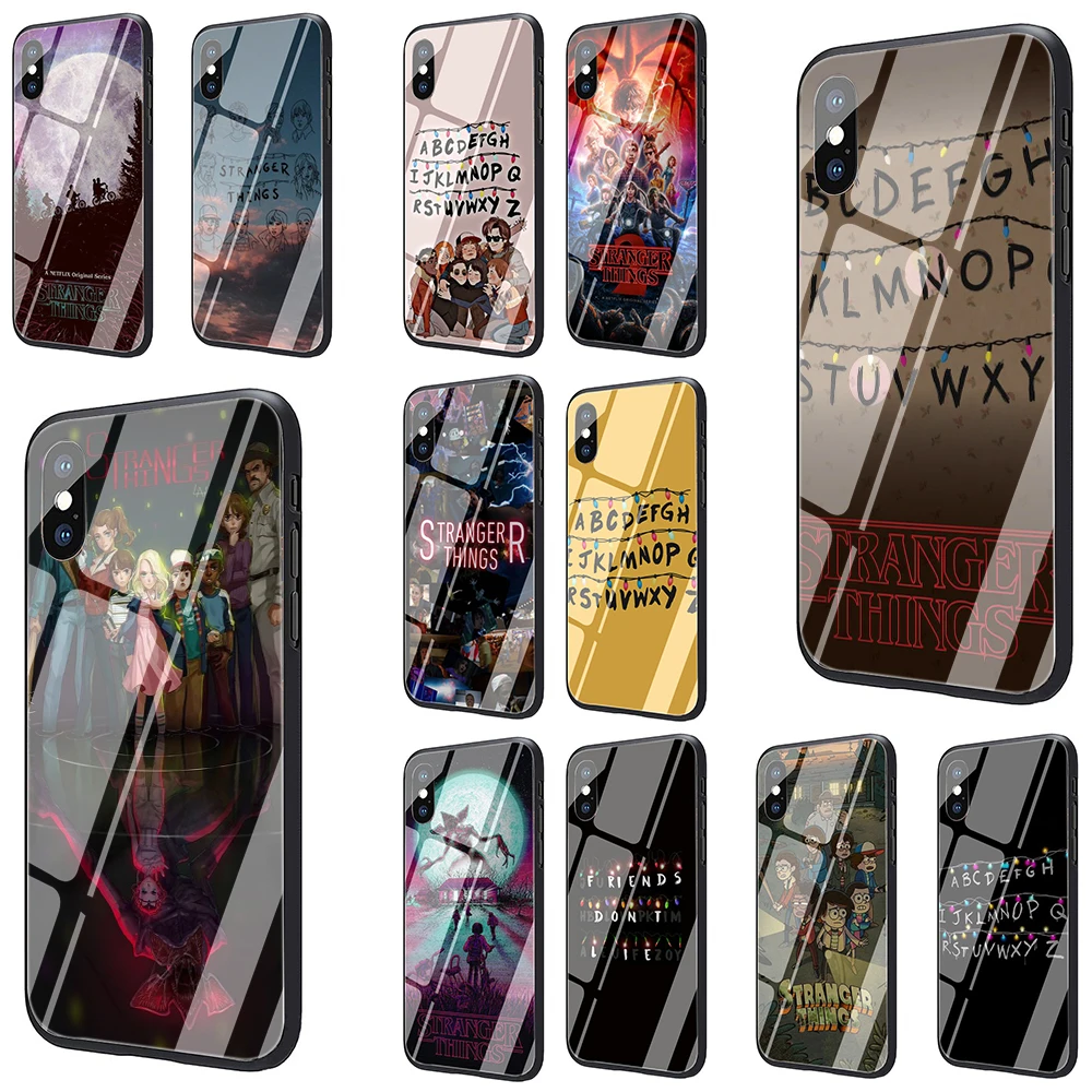 

Stranger Things Christmas Lights Tempered Glass Phone Cover Case for iphone 5 5s 6 6s Plus 7 8 Plus X XR XS 11 Pro Max